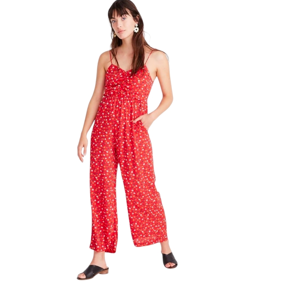 Madewell Ruched Wide Leg Jumpsuit in Prairie Posies - Picture 2 of 15